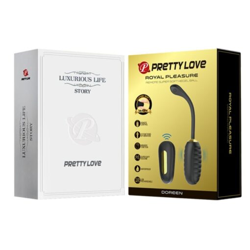 PRETTY LOVE – DOREEN HUEVO VIBRADOR DE LUJO RECARGABLE NEGRO CONTROL REMOTO - intimamenities.com