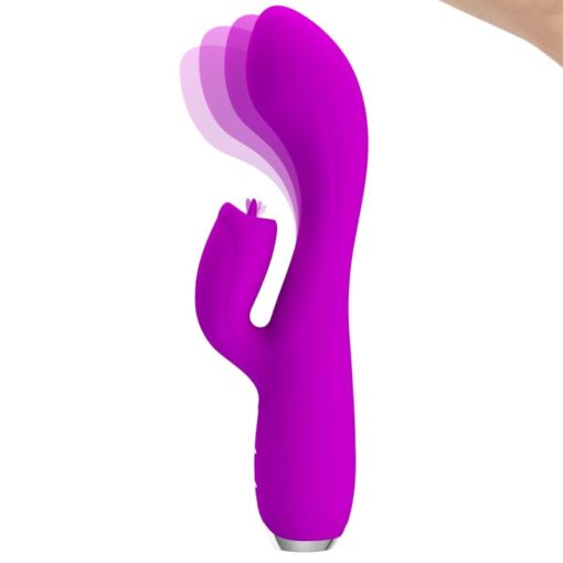 PRETTY LOVE – GLORIA VIBRADOR CONEJO RECARGABLE-IMPERMEABLE MORADO - intimamenities.com