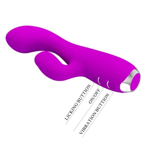 PRETTY LOVE – GLORIA VIBRADOR CONEJO RECARGABLE-IMPERMEABLE MORADO - intimamenities.com