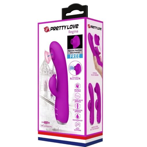 PRETTY LOVE – REGINA VIBRADOR-ONDAS ESTIMULADORAS RECARGABLE MORADO - intimamenities.com