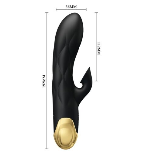 PRETTY LOVE – VIBRADOR DE LUJO BAÑADO EN ORO RECARGABLE NEGRO - intimamenities.com