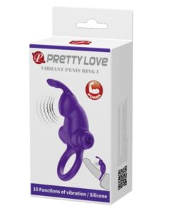 PRETTY LOVE – ANILLO VIBRADOR I CONEJO PARA PENE MORADO - intimamenities.com