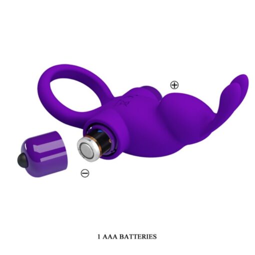 PRETTY LOVE – ANILLO VIBRADOR I CONEJO PARA PENE MORADO - intimamenities.com