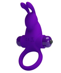 PRETTY LOVE – ANILLO VIBRADOR I CONEJO PARA PENE MORADO - intimamenities.com