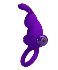 PRETTY LOVE – ANILLO VIBRADOR I CONEJO PARA PENE MORADO - intimamenities.com