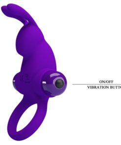 PRETTY LOVE – ANILLO VIBRADOR I CONEJO PARA PENE MORADO - intimamenities.com