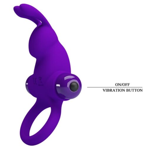 PRETTY LOVE – ANILLO VIBRADOR I CONEJO PARA PENE MORADO - intimamenities.com
