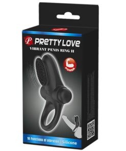 PRETTY LOVE – ANILLO VIBRADOR II PARA PENE NEGRO - intimamenities.com