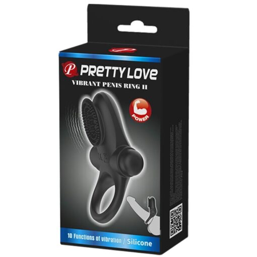 PRETTY LOVE – ANILLO VIBRADOR II PARA PENE NEGRO - intimamenities.com