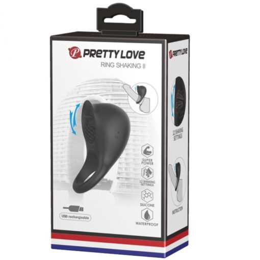 PRETTY LOVE – ANILLO VIBRADOR PARA PENE CON LENGUA NEGRO - intimamenities.com