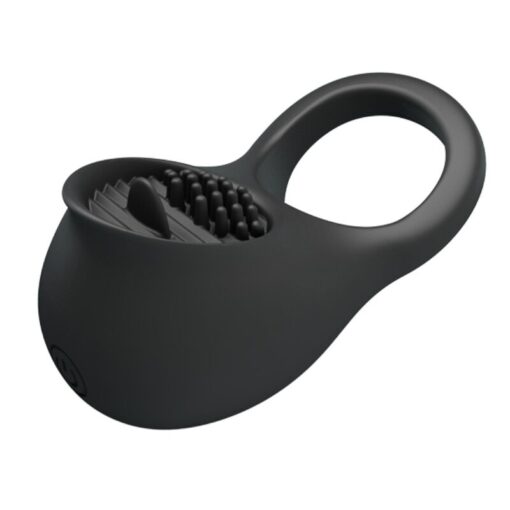PRETTY LOVE – ANILLO VIBRADOR PARA PENE CON LENGUA NEGRO - intimamenities.com