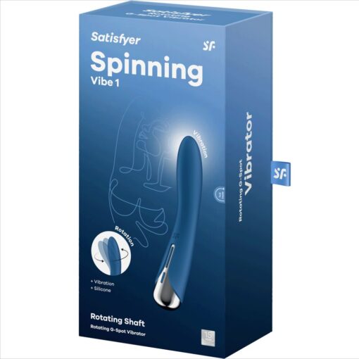 SATISFYER – SPINNING VIBE 1 VIBRADOR ROTADOR G-SPOT AZUL - intimamenities.com