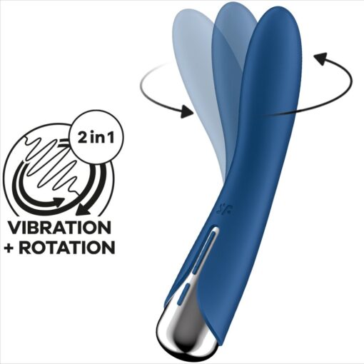 SATISFYER – SPINNING VIBE 1 VIBRADOR ROTADOR G-SPOT AZUL - intimamenities.com