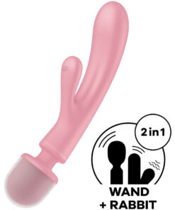 SATISFYER – TRIPLE LOVER MASAJEADOR VIBRADOR RABBIT ROSA - intimamenities.com