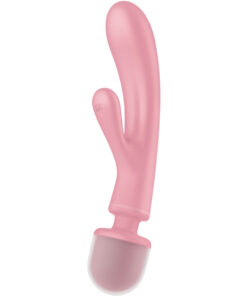 SATISFYER – TRIPLE LOVER MASAJEADOR VIBRADOR RABBIT ROSA - intimamenities.com
