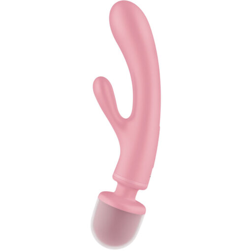 SATISFYER – TRIPLE LOVER MASAJEADOR VIBRADOR RABBIT ROSA - intimamenities.com