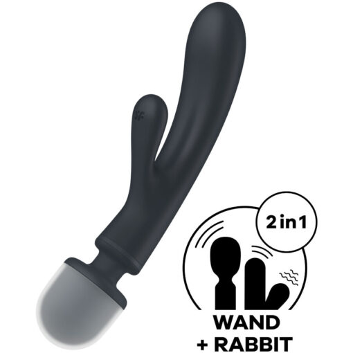 SATISFYER – TRIPLE LOVER MASAJEADOR VIBRADOR RABBIT GRIS - intimamenities.com