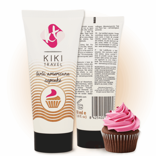 KIKÍ TRAVEL – GEL DESLIZANTE SABOR A TARTA AMERICANA CUPCAKE 50 ML - intimamenities.com