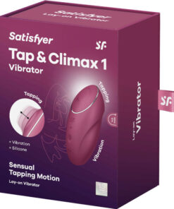SATISFYER – TAP & CLIMAX 1 VIBRADOR LAY-ON ROJO - intimamenities.com