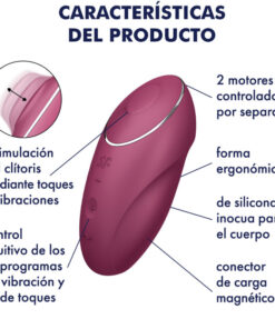 SATISFYER – TAP & CLIMAX 1 VIBRADOR LAY-ON ROJO - intimamenities.com