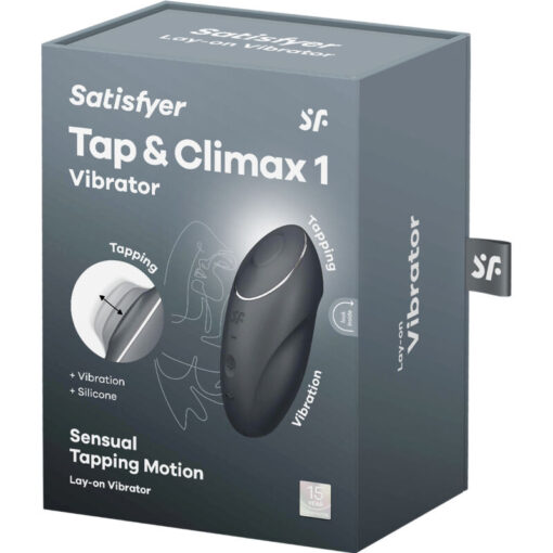SATISFYER – TAP & CLIMAX 1 VIBRADOR LAY-ON NEGRO - intimamenities.com