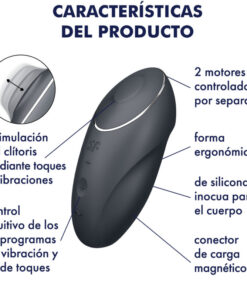 SATISFYER – TAP & CLIMAX 1 VIBRADOR LAY-ON NEGRO - intimamenities.com