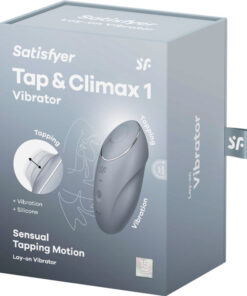 SATISFYER – TAP & CLIMAX 1 VIBRADOR LAY-ON GRIS - intimamenities.com