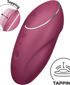 SATISFYER – TAP & CLIMAX 1 VIBRADOR LAY-ON ROJO - intimamenities.com