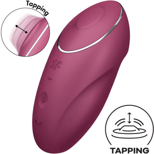 SATISFYER – TAP & CLIMAX 1 VIBRADOR LAY-ON ROJO - intimamenities.com