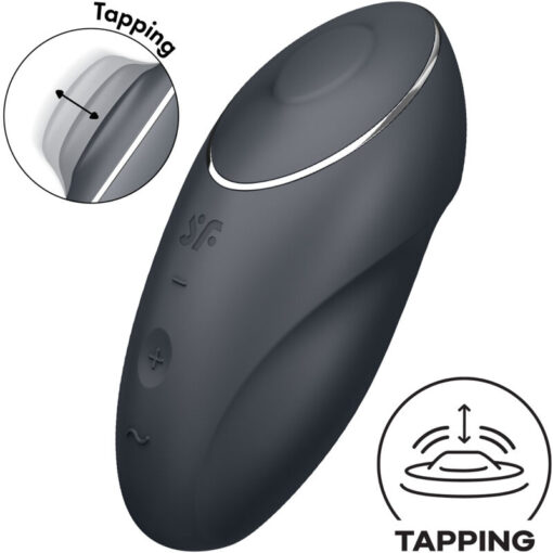 SATISFYER – TAP & CLIMAX 1 VIBRADOR LAY-ON NEGRO - intimamenities.com