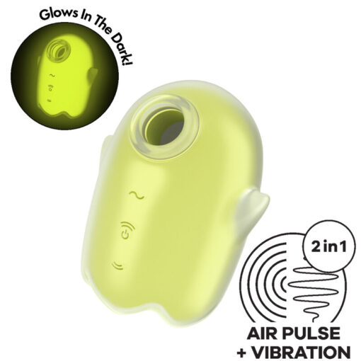 SATISFYER – GLOWING GHOST AIR PULSE & VIBRADOR AMARILLO - intimamenities.com
