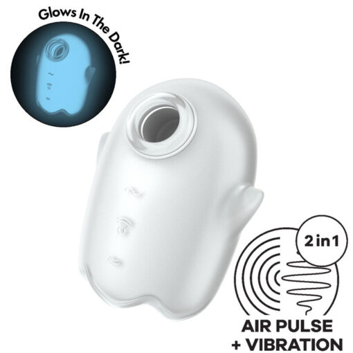 SATISFYER – GLOWING GHOST AIR PULSE & VIBRADOR BLANCO - intimamenities.com
