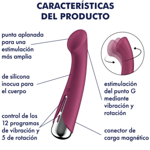 SATISFYER – SPINNING G-SPORT 1 VIBRADOR ROTADOR ROJO - intimamenities.com