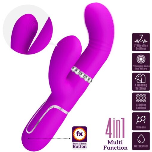 PRETTY LOVE – VIBRADOR PUNTO G MULTIFUNCIÓN FUCSIA - intimamenities.com