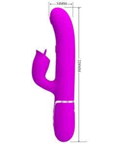PRETTY LOVE – VIBRADOR RABBIT CON LICKING FUCSIA - intimamenities.com