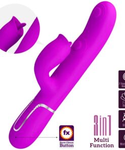 PRETTY LOVE – VIBRADOR RABBIT CON LICKING FUCSIA - intimamenities.com