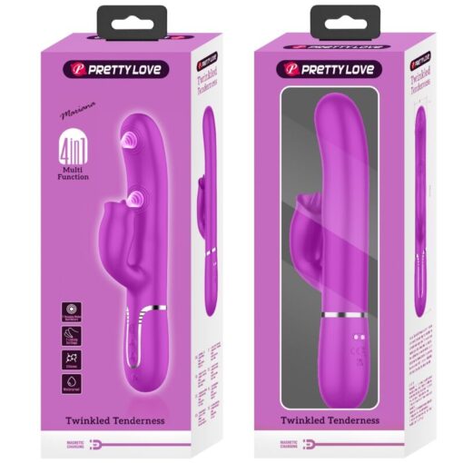 PRETTY LOVE – VIBRADOR RABBIT CON LICKING FUCSIA - intimamenities.com