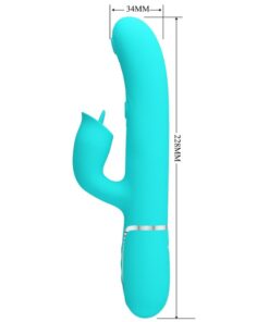 PRETTY LOVE – VIBRADOR RABBIT CON LICKING VERDE AGUA - intimamenities.com