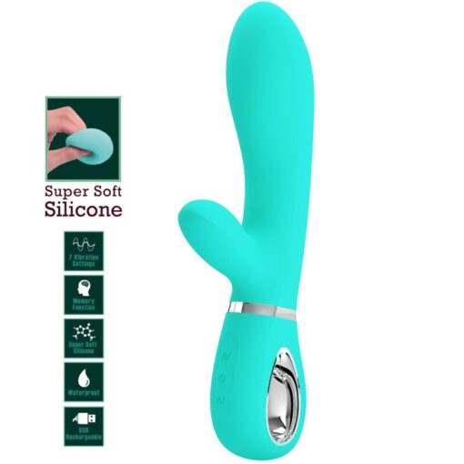 PRETTY LOVE – THOMAS VIBRADOR PUNTO G MULTIFUNCIÓN VERDE AGUA - intimamenities.com