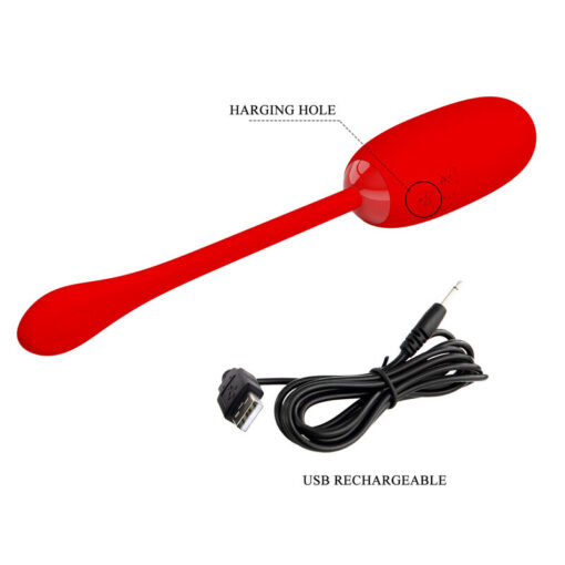 PRETTY LOVE – JULIUS HUEVO VIBRADOR IMPERMEBLE & RECARGABLE ROJO - intimamenities.com