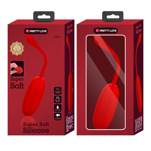 PRETTY LOVE – JULIUS HUEVO VIBRADOR IMPERMEBLE & RECARGABLE ROJO - intimamenities.com