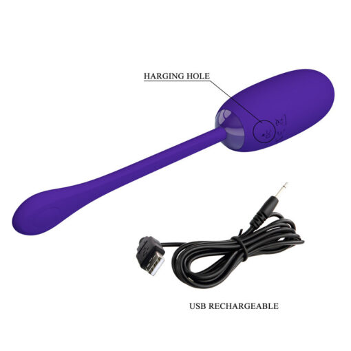 PRETTY LOVE – JULIUS HUEVO VIBRADOR IMPERMEBLE & RECARGABLE LILA - intimamenities.com