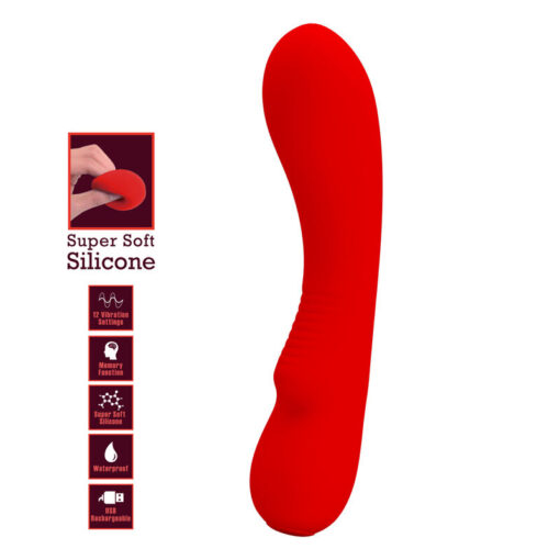 PRETTY LOVE – PRESCOTT VIBRADOR RECARGABLE ROJO - intimamenities.com