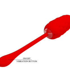PRETTY LOVE – HUEVO VIBRADOR CON TEXTURA MARINA RECARGABLE ROJO - intimamenities.com