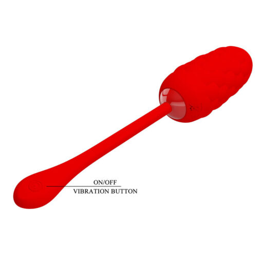 PRETTY LOVE – HUEVO VIBRADOR CON TEXTURA MARINA RECARGABLE ROJO - intimamenities.com