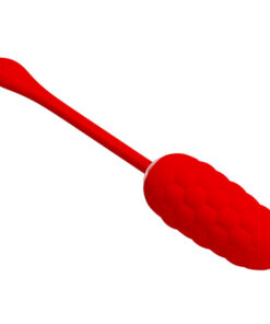 PRETTY LOVE – HUEVO VIBRADOR CON TEXTURA MARINA RECARGABLE ROJO - intimamenities.com