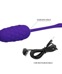 PRETTY LOVE – HUEVO VIBRADOR CON TEXTURA MARINA RECARGABLE LILA - intimamenities.com