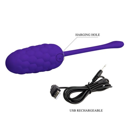 PRETTY LOVE – HUEVO VIBRADOR CON TEXTURA MARINA RECARGABLE LILA - intimamenities.com