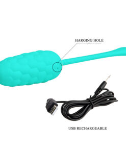 PRETTY LOVE – HUEVO VIBRADOR CON TEXTURA MARINA RECARGABLE VERDE AGUA - intimamenities.com