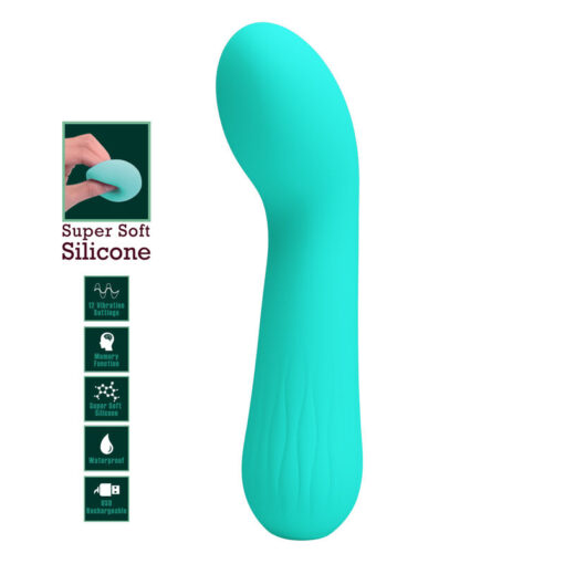PRETTY LOVE – FAUN VIBRADOR RECARGABLE VERDE AGUA - intimamenities.com